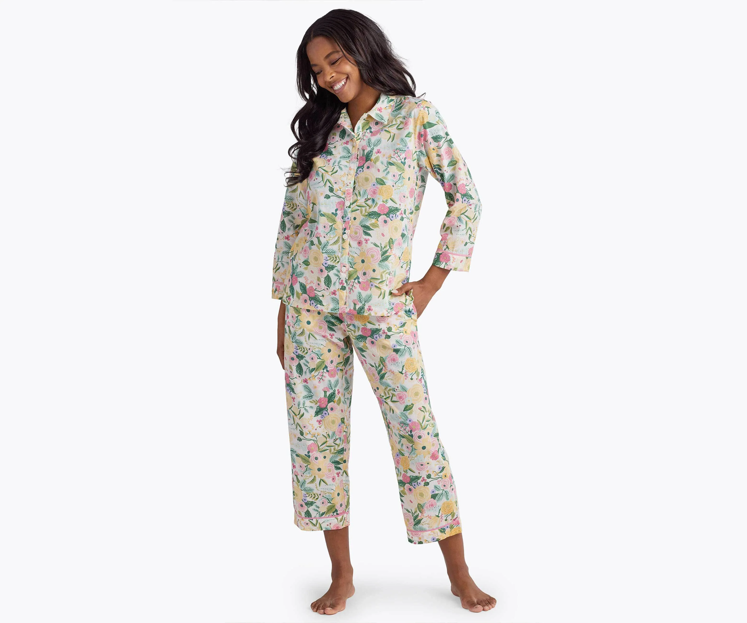 Voile Button Front Crop Set - Garden Party - Image 3