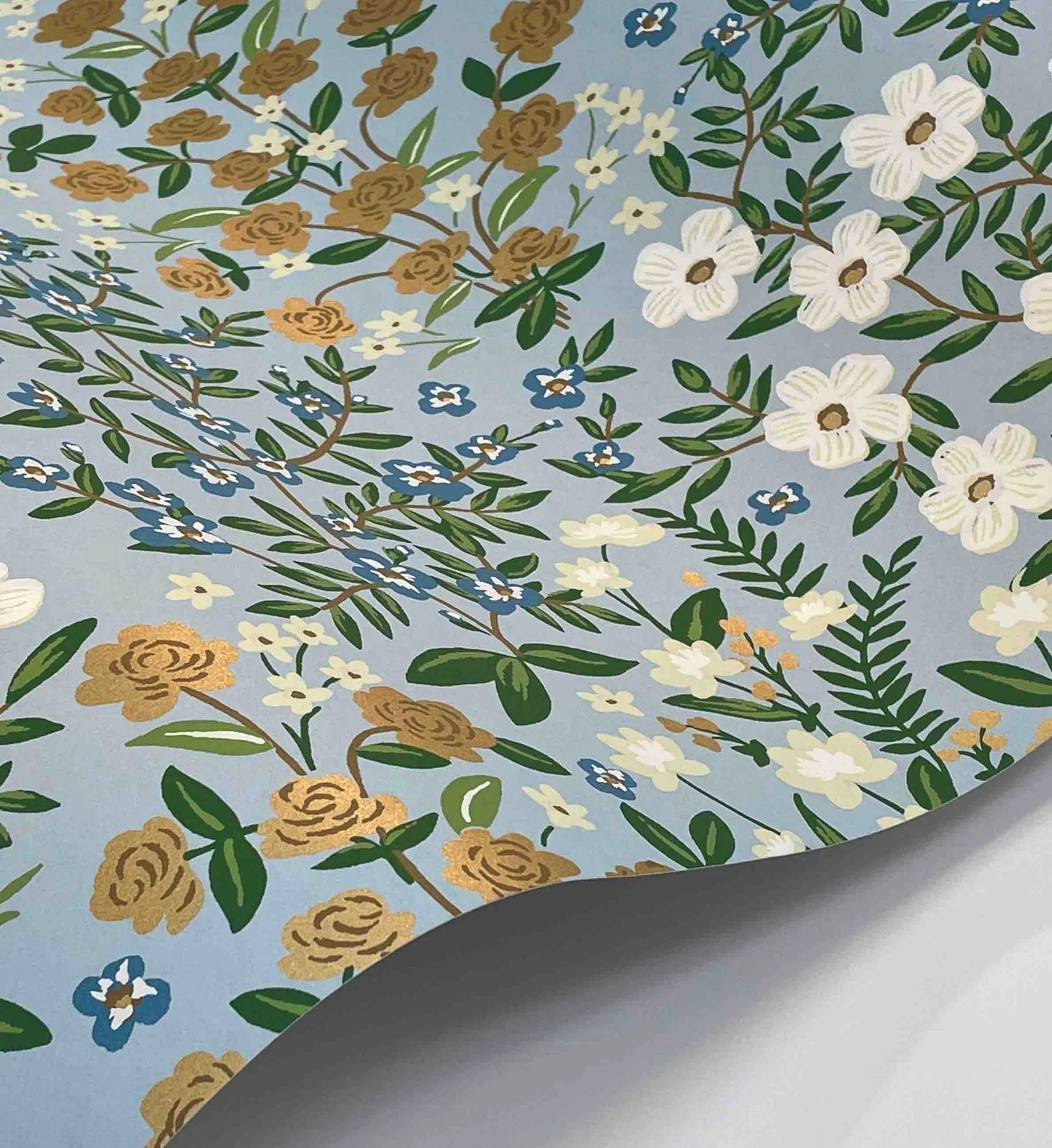 Wildwood Garden Wallpaper - Blue - Image 4