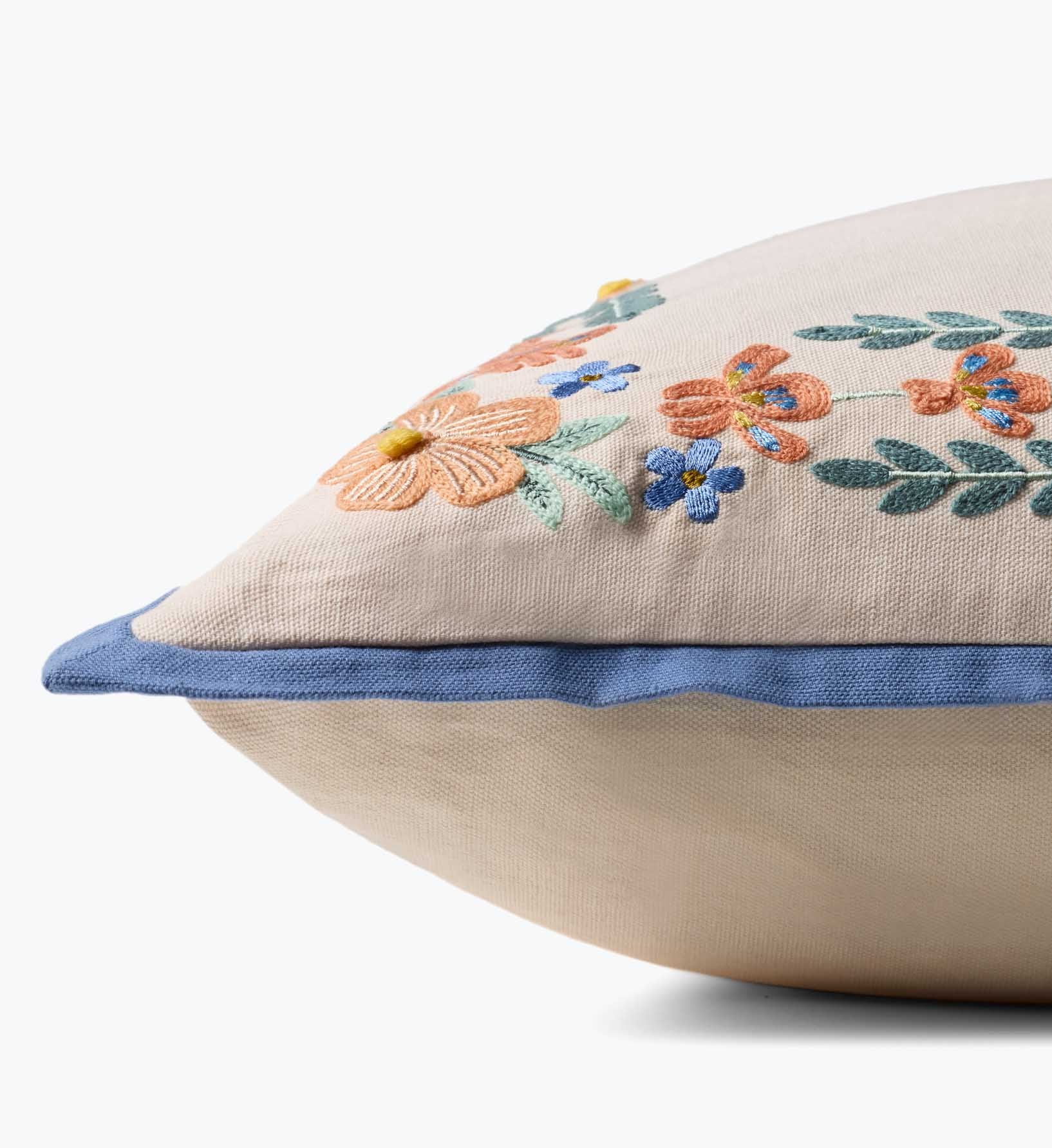 Willow Border Embroidered Pillow - Ivory - Image 3
