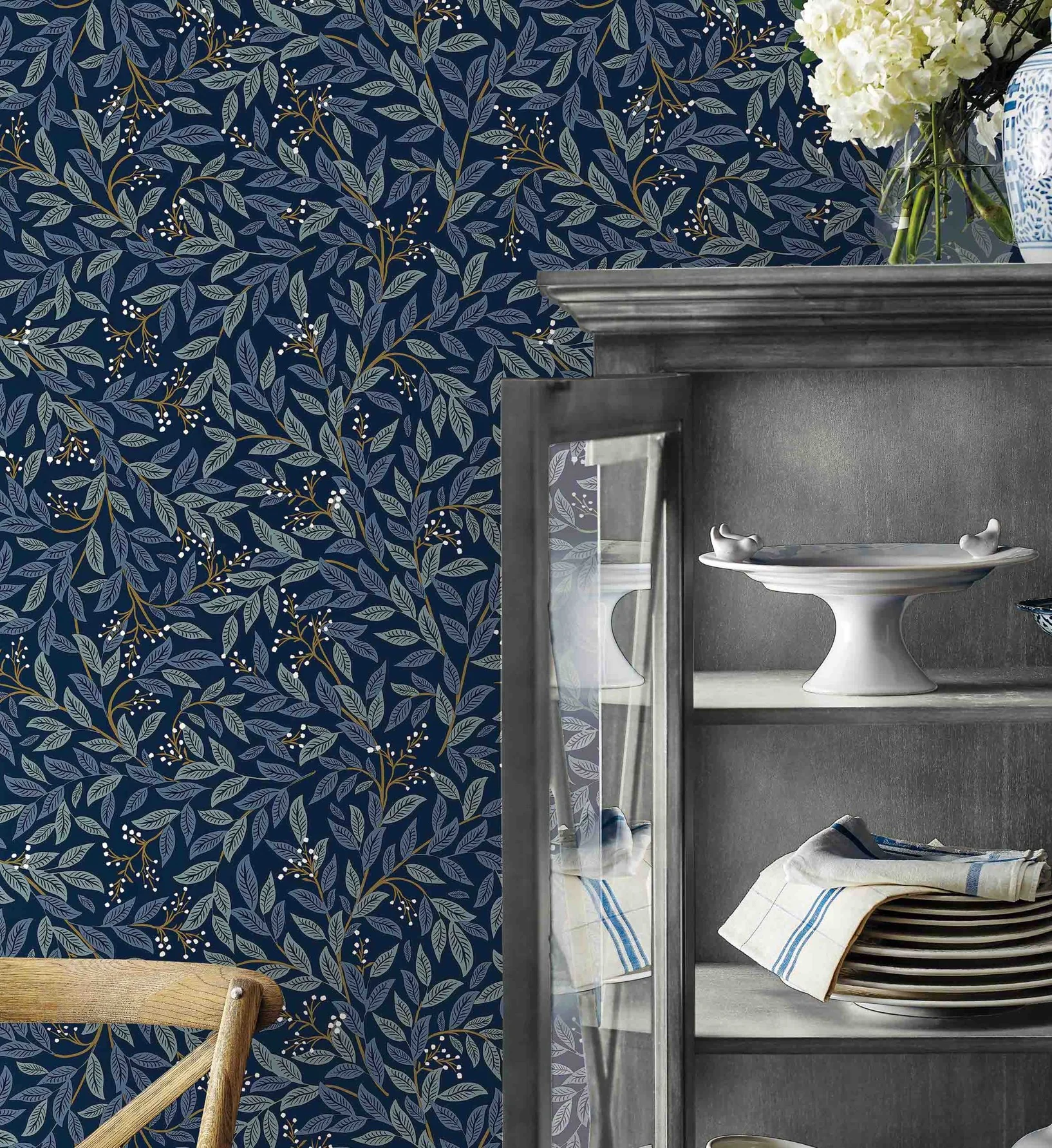 Willowberry Peel & Stick Wallpaper - Navy - Image 2