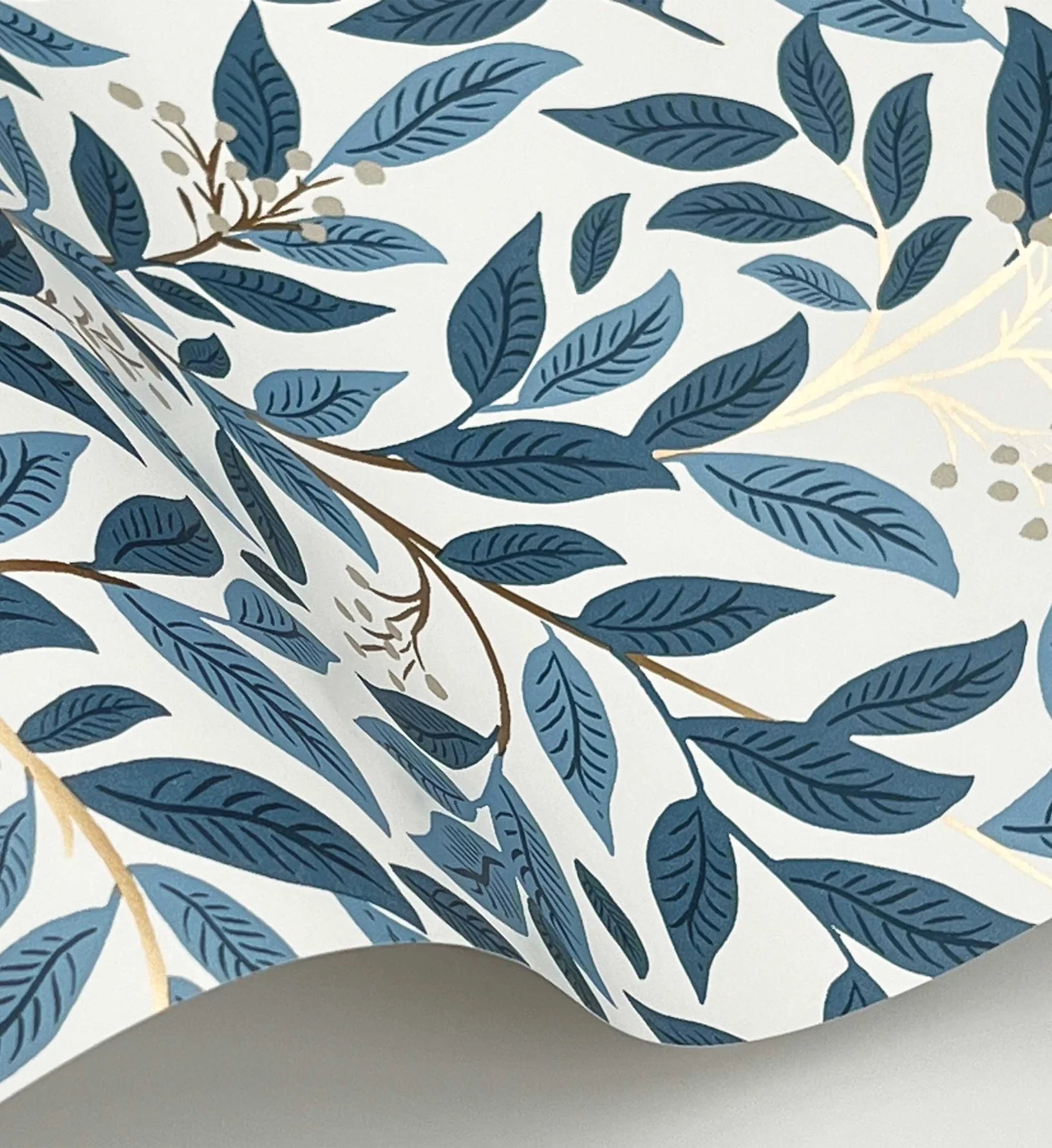 Willowberry Wallpaper - Blue & White - Image 3