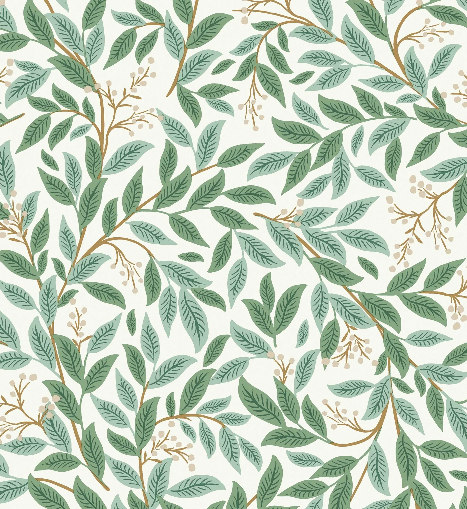 Willowberry Wallpaper - Emerald & White - Image 4