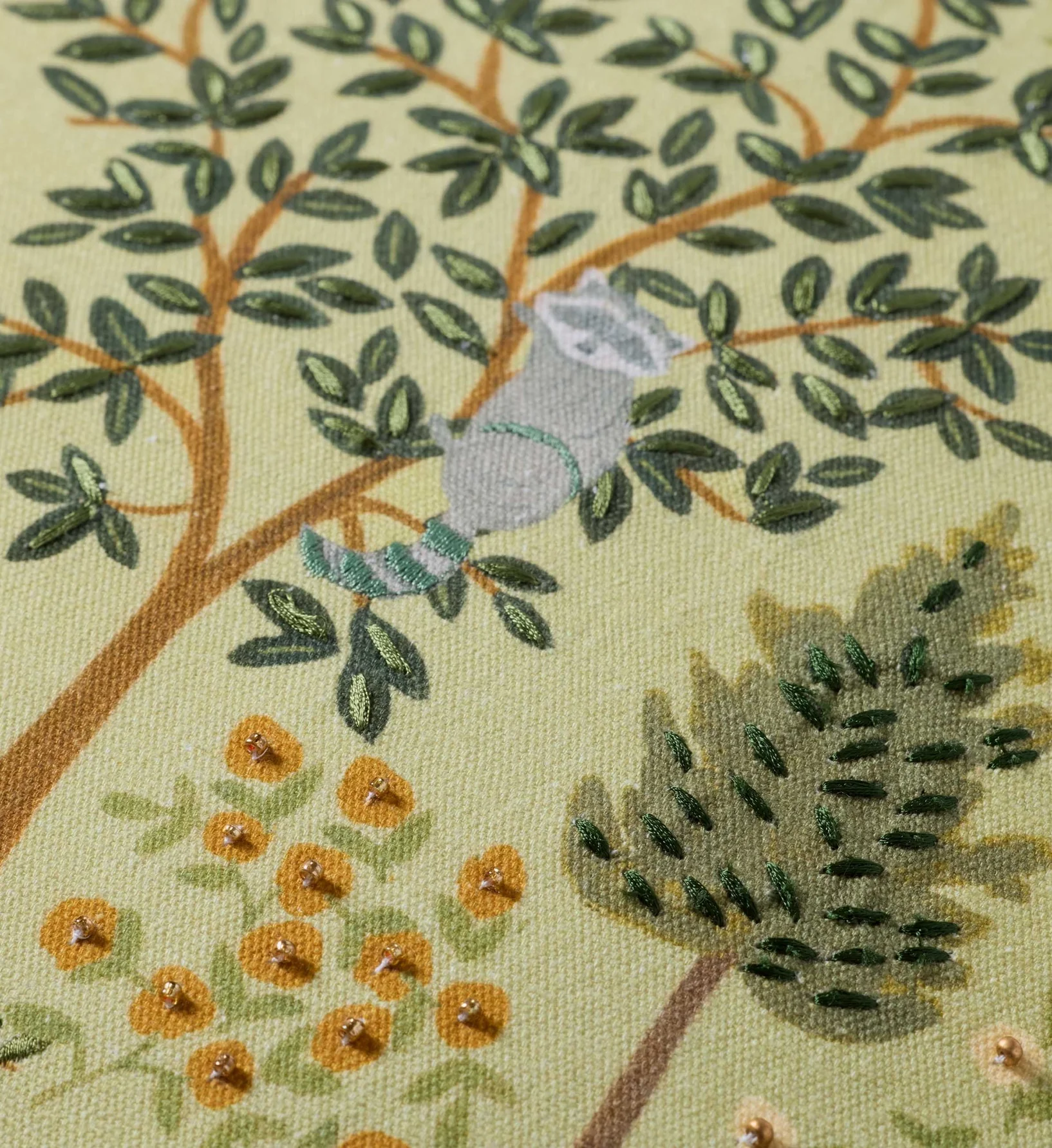 Woodland Forest Embroidered Pillow - Pistachio - Image 2