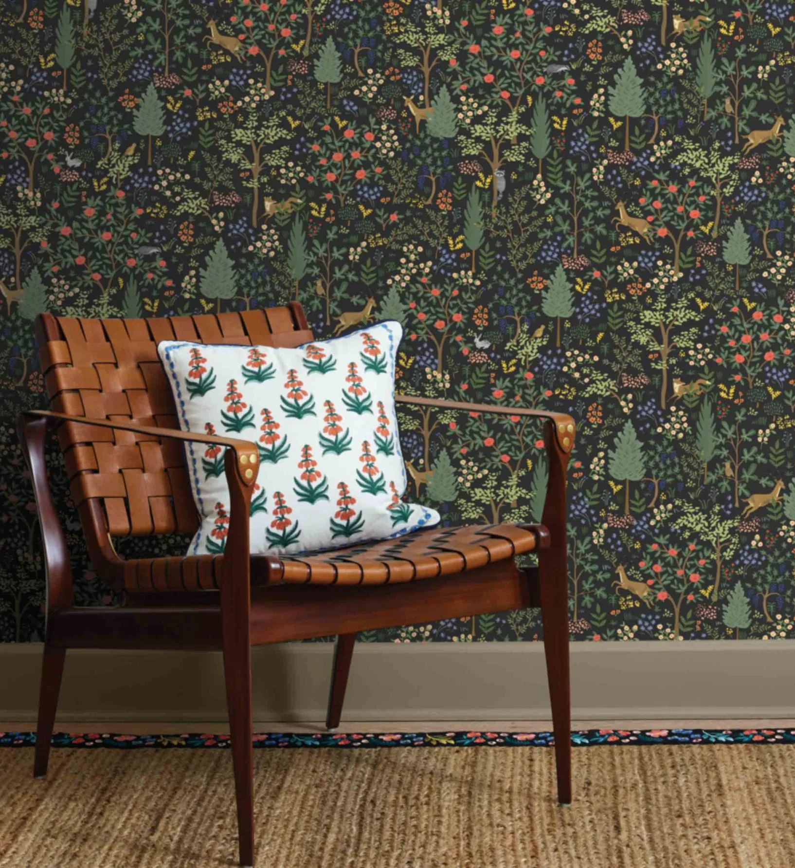 Woodland Peel & Stick Wallpaper - Black - Image 2