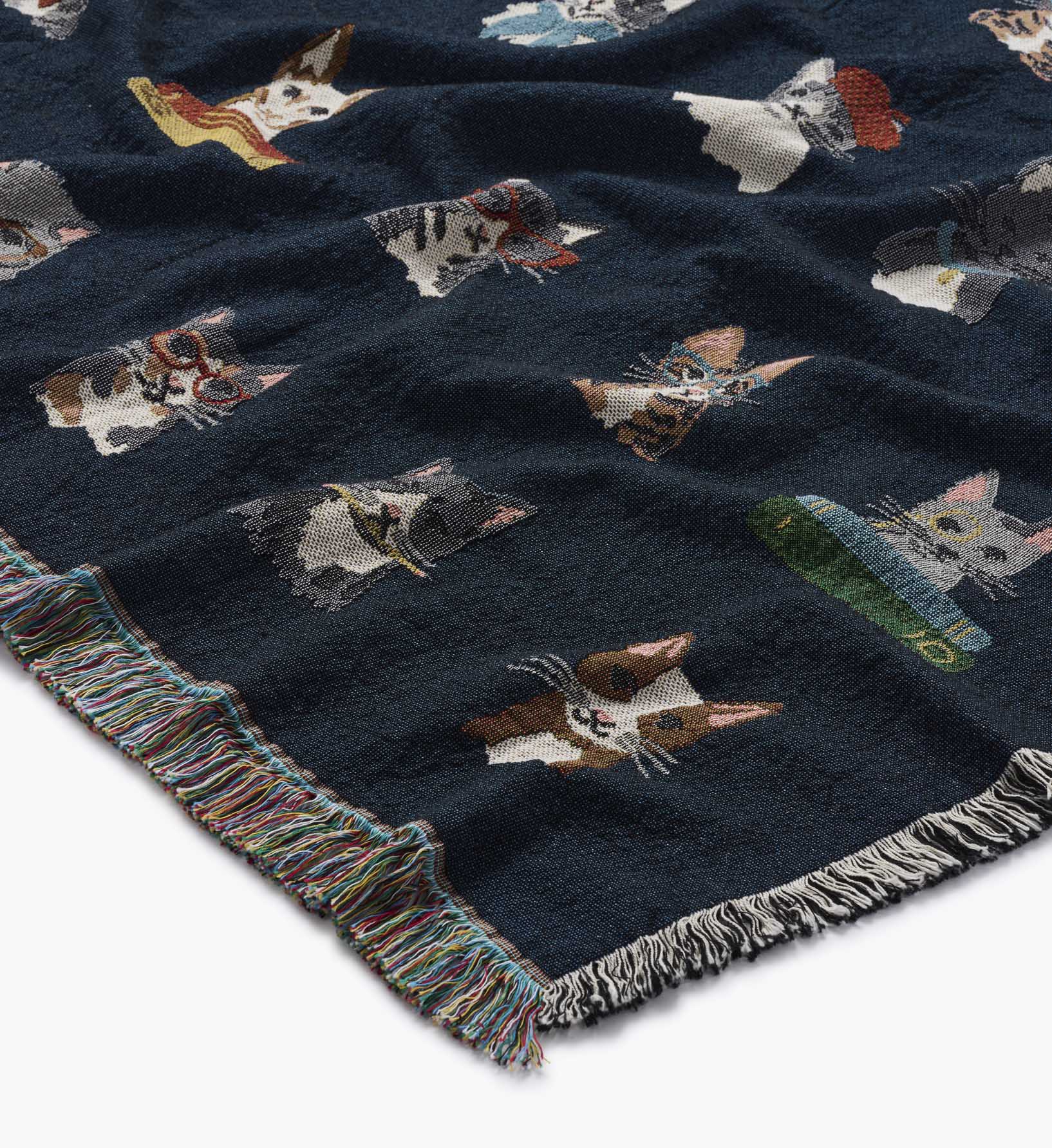 Woven Blanket - Studious Cats - Image 3